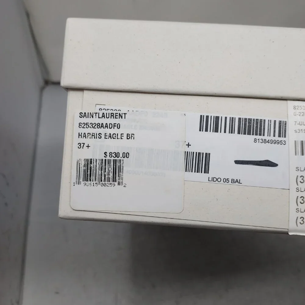 Saint Laurent YSL Black Womens Leather Lido Slip-on Shoe - Picture 10 of 11